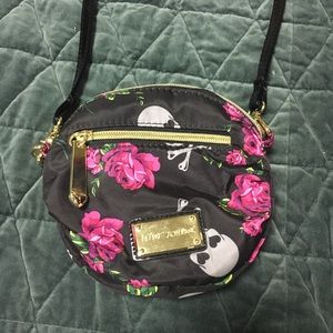Betsey Johnson Mini Crossbody Purse with Skulls